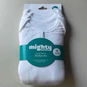 Mighty Goods Long Sleeve Cotton Bodysuits 4 Pack